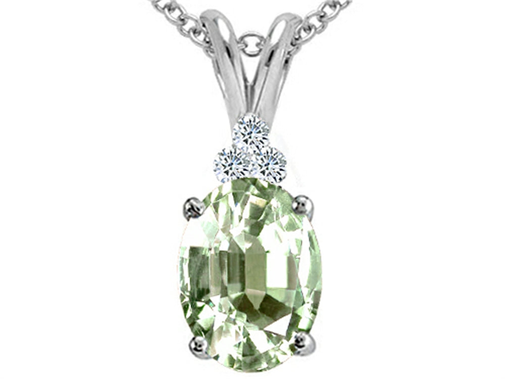 Tommaso Design Oval 10x8mm Green Amethyst Earrings Studs