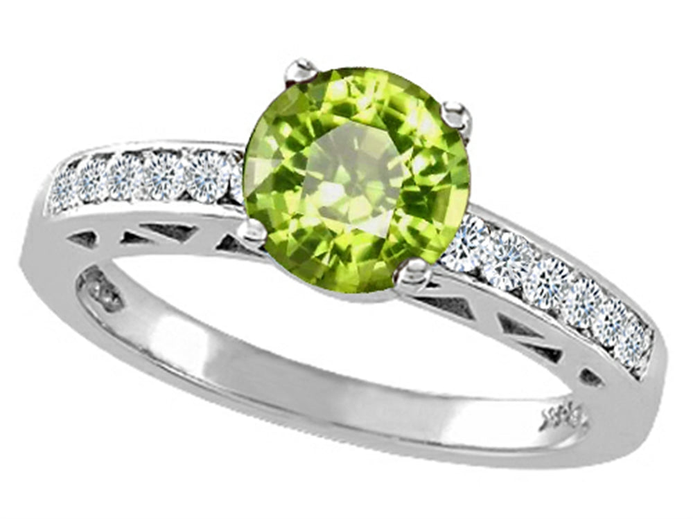 Tommaso Design Genuine Peridot Solitaire Engagement Ring