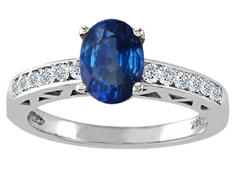 Tommaso Design Genuine Sapphire Solitaire Engagement Ring