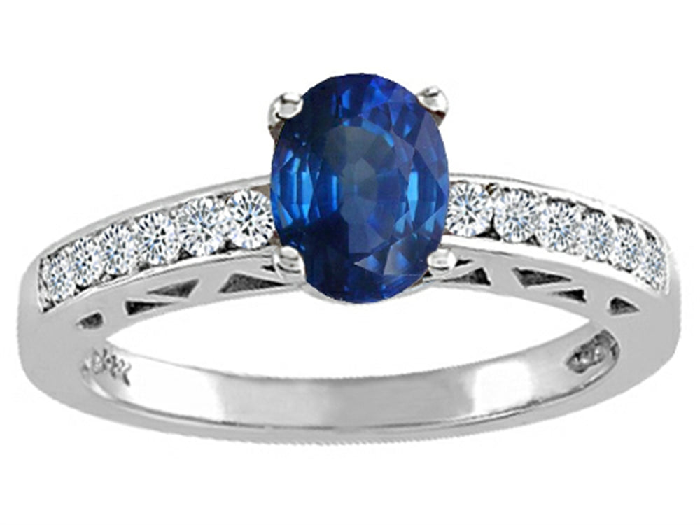 Tommaso Design Genuine Sapphire Solitaire Engagement Ring