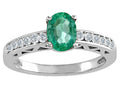 Tommaso Design Genuine Emerald Solitaire Engagement Ring