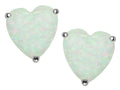 Star K 7mm Heart Shape Created Opal Earrings Studs