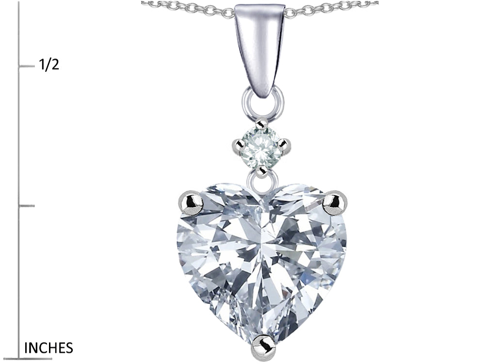 Star K Heart Shaped White Topaz Pendant Necklace