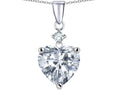 Star K Heart Shaped White Topaz Pendant Necklace