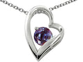 Star K 7mm Round Simulated Alexandrite Heart Pendant Necklace