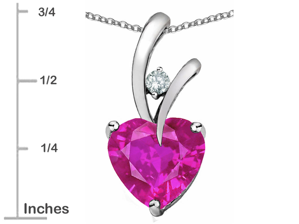 Star K Heart Shape 8mm Simulated Pink Tourmaline Endless Love Pendant Necklace