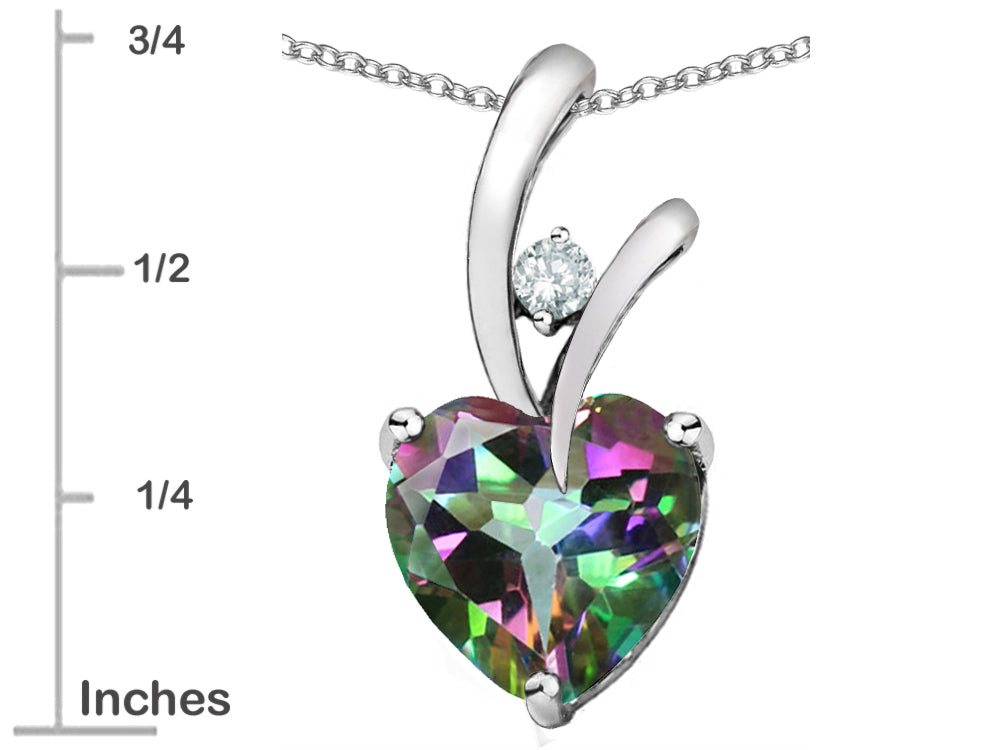 Star K Heart Shaped 8mm Mystic Topaz Endless Love Pendant Necklace