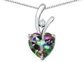 Star K Heart Shaped 8mm Mystic Topaz Endless Love Pendant Necklace