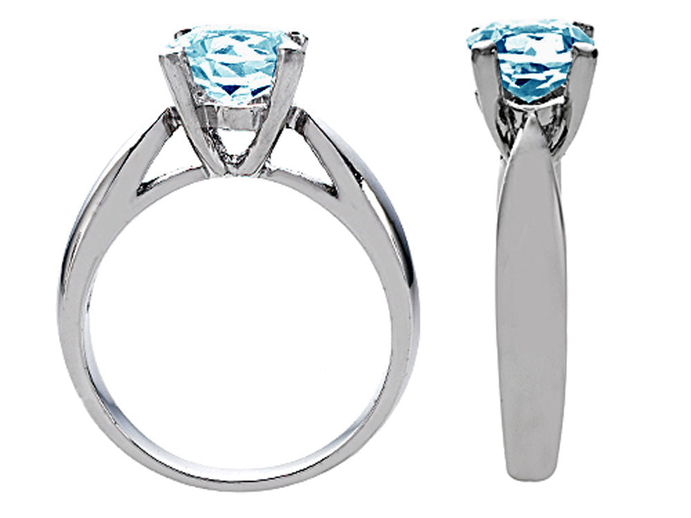Star K Round 7mm Simulated Blue Topaz Rings