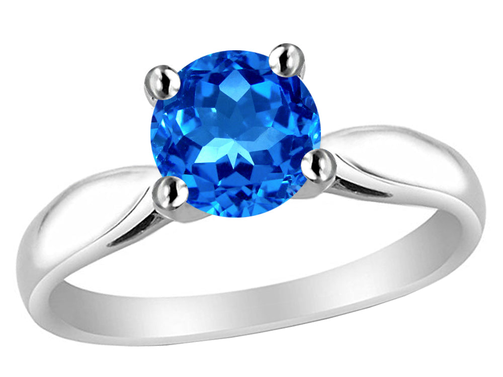 Star K Round 7mm Simulated Blue Topaz Rings