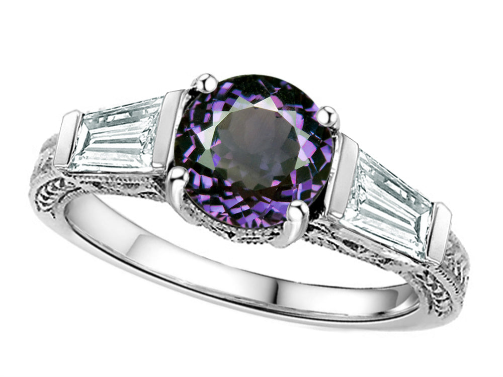 Star K Round 7mm Simulated Alexandrite Ring