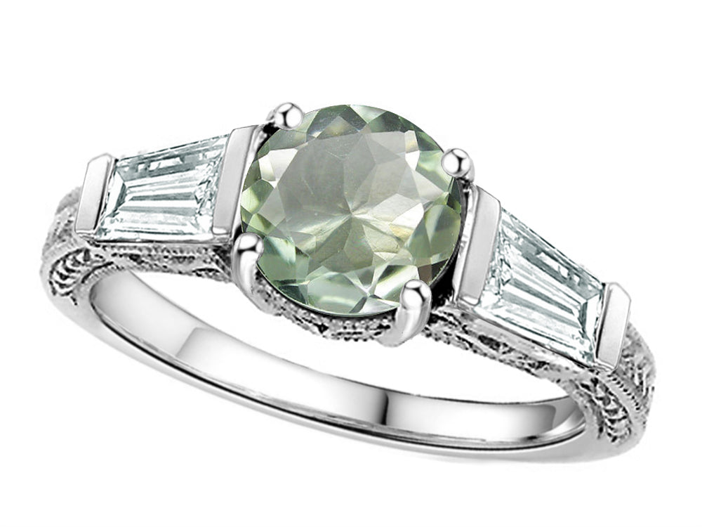 Star K Round 7mm Green Amethyst Ring