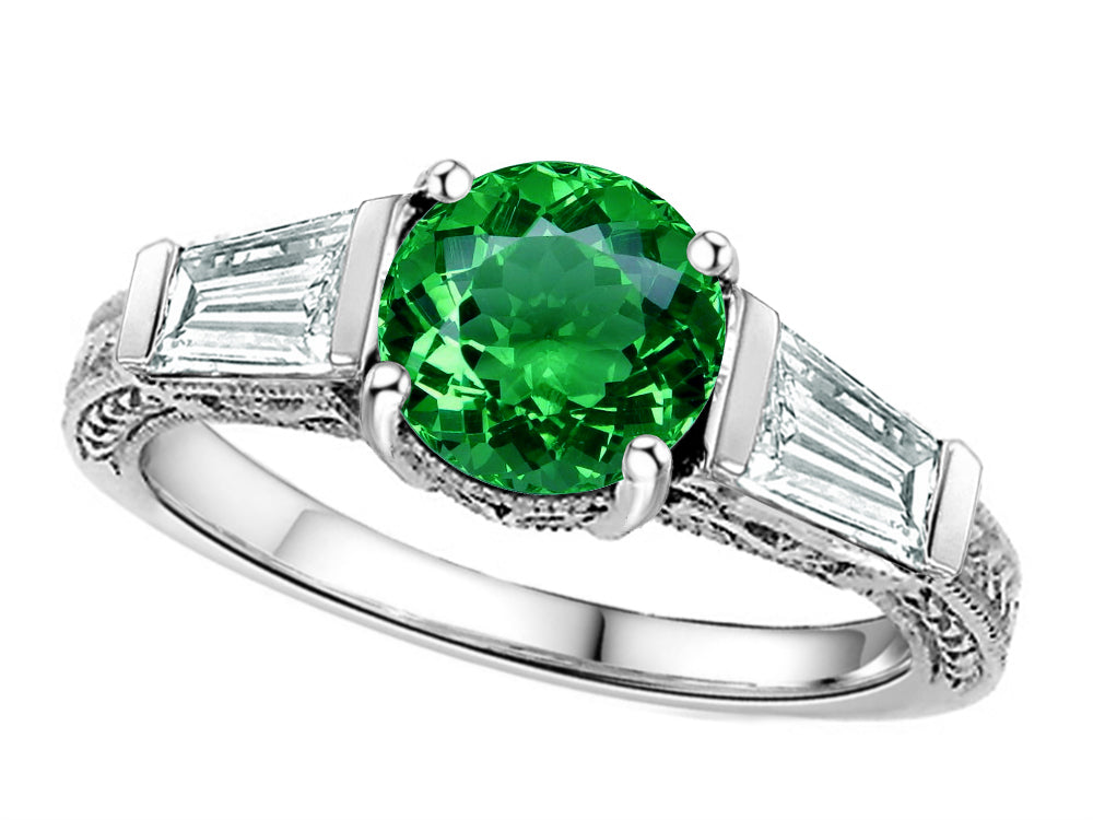 Star K Round 7mm Simulated Emerald Ring