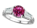 Star K Round 7mm Simulated Pink Tourmaline Ring