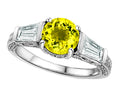 Star K Round 7mm Genuine Lemon Quartz Ring