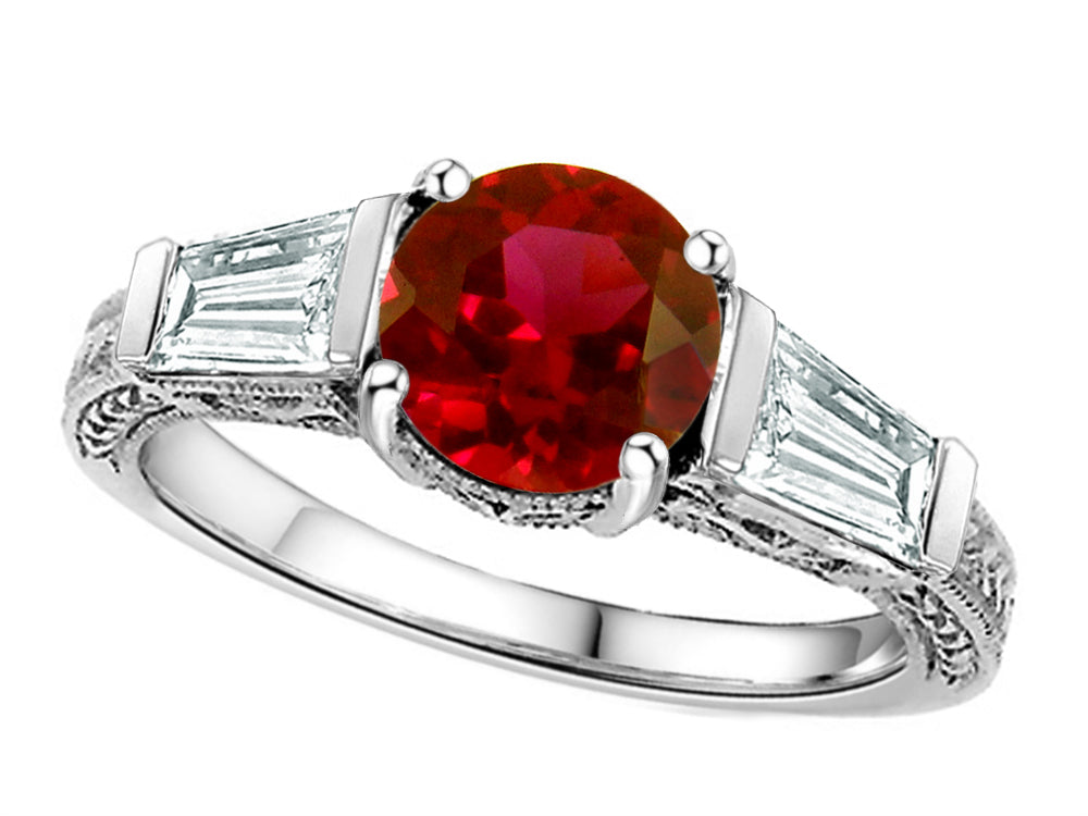 Star K Round 7mm Created Ruby Ring