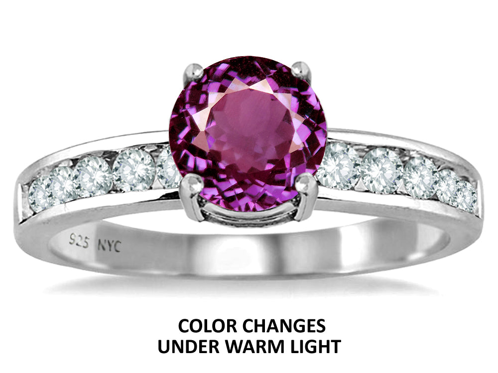 Star K Round 7mm Simulated Alexandrite Ring