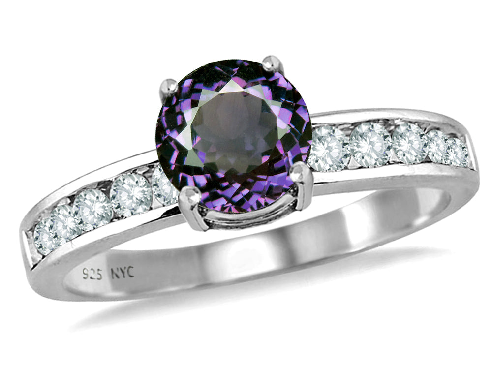 Star K Round 7mm Simulated Alexandrite Ring