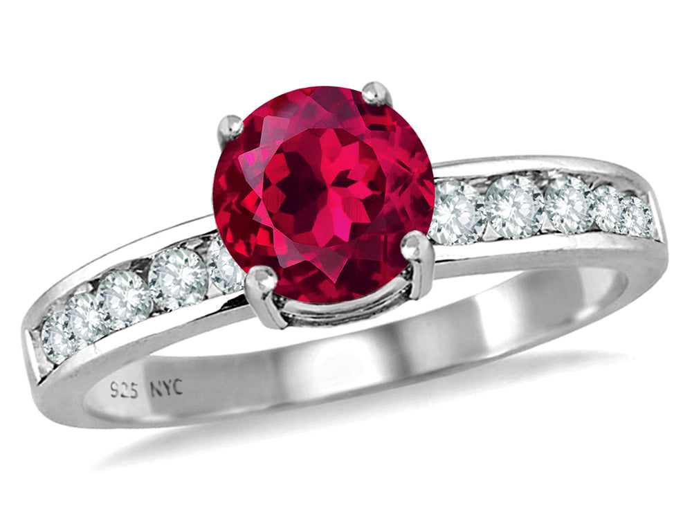 Star K Round 7mm Created Ruby Ring