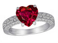 Star K 8mm Heart Shape Created Ruby Ring