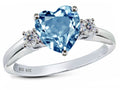 Star K 8mm Heart Shape Simulated Aquamarine Ring