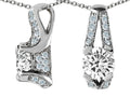 Star K 8mm Round White Topaz Designer Pendant Necklace