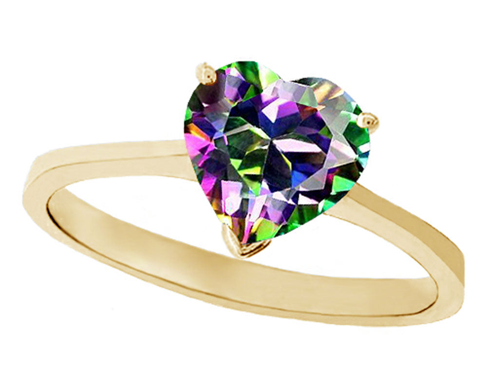 Tommaso Design Mystic Topaz Heart Shape 8mm Solitaire Engagement Ring