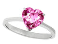 Tommaso Design Simulated Pink Tourmaline Heart Shape 8mm Solitaire Engagement Ring