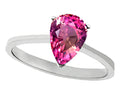 Tommaso Design Simulated Pink Tourmaline Pear Shape 8x6mm Solitaire Engagement Ring