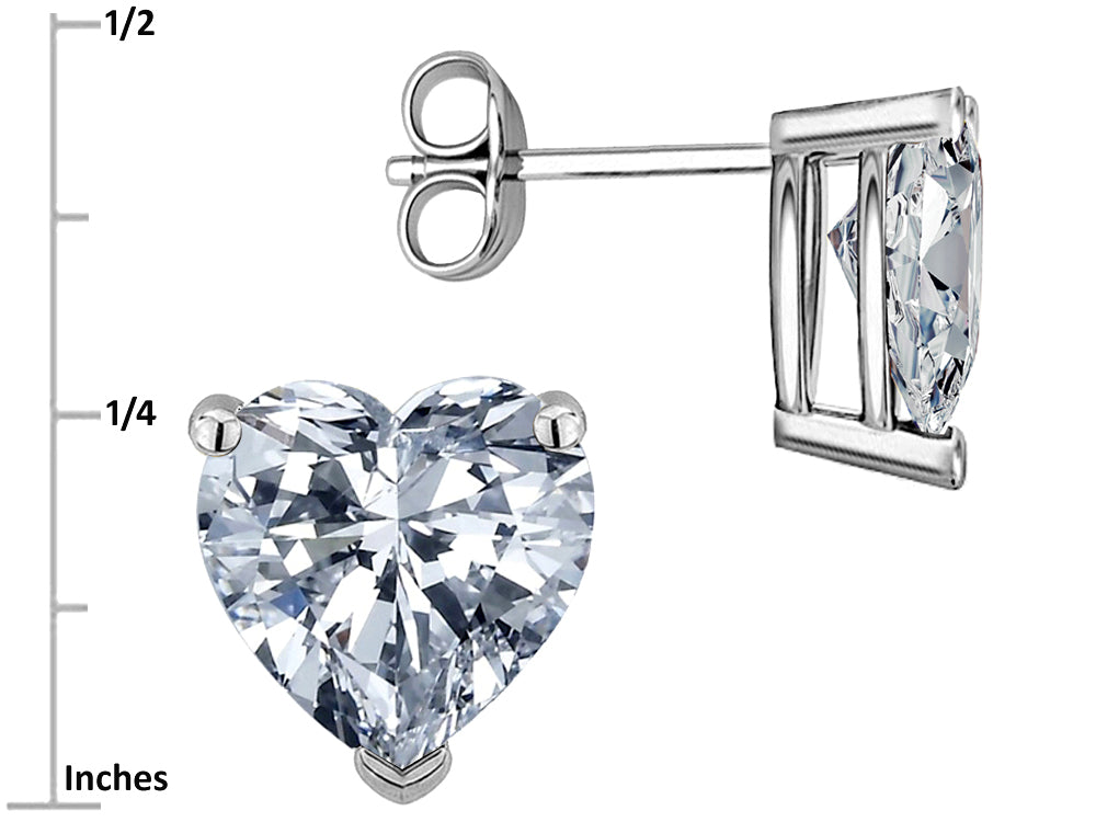 Tommaso Design Heart Shape 7mm Simulated Alexandrite Earrings Studs