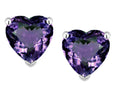 Tommaso Design Heart Shape 7mm Simulated Alexandrite Earrings Studs