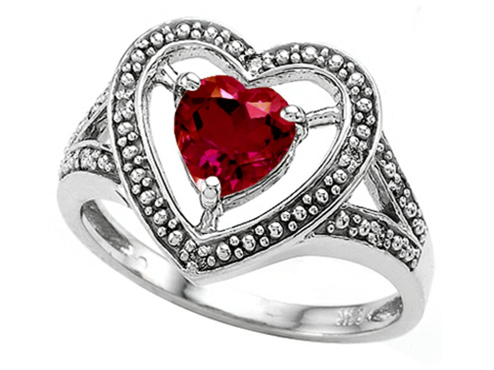 Tommaso Design Heart Created Ruby Ring