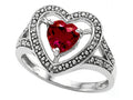 Tommaso Design Heart Created Ruby Ring