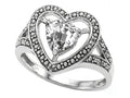 Tommaso Design Heart Shape 6mm Genuine White Topaz Ring