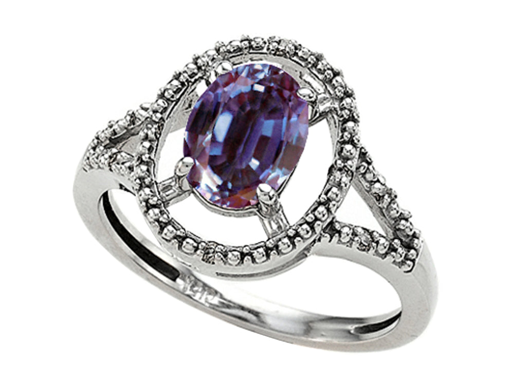 Tommaso Design Oval 8x6mm Simulated Alexandrite Ring