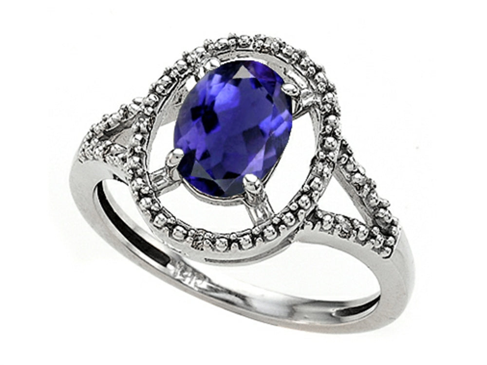 Tommaso Design Oval 8x6mm Genuine Iolite Ring