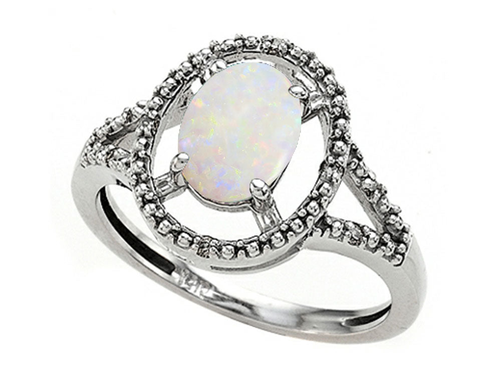 Tommaso Design Oval 8x6mm Genuine Opal Ring