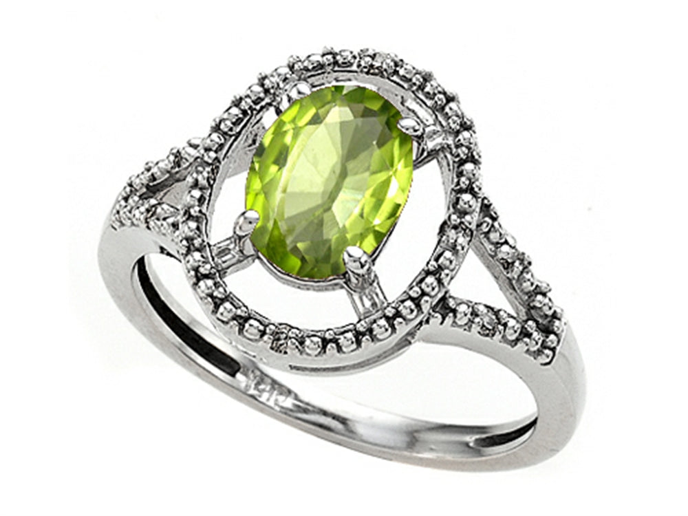 Tommaso Design Oval 8x6mm Genuine Peridot Ring