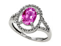 Tommaso Design Oval 8x6mm Genuine Pink Tourmaline Ring