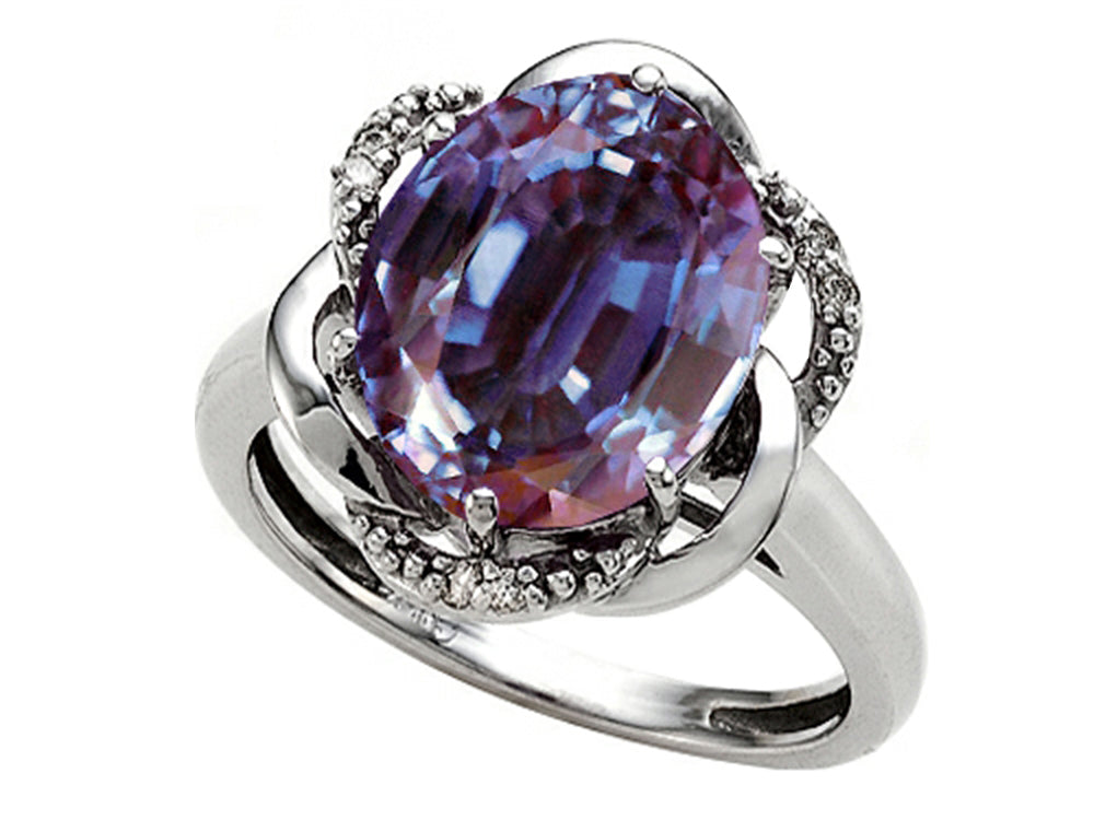 Tommaso Design Oval 12x10mm Simulated Alexandrite Ring