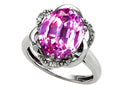 Tommaso Design Oval 12x10mm Created Pink Sapphire Ring