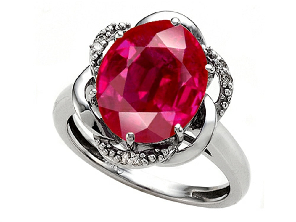 Tommaso Design Oval 12x10mm Created Ruby Ring