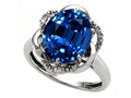 Tommaso Design Oval 12x10mm Created Blue Sapphire Ring