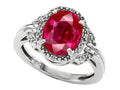 Tommaso Design Oval 10x8mm Created Ruby Ring