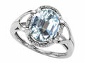 Tommaso Design Oval 10x8mm Genuine Aquamarine Ring