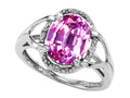 Tommaso Design Oval 10x8mm Created Pink Sapphire Ring