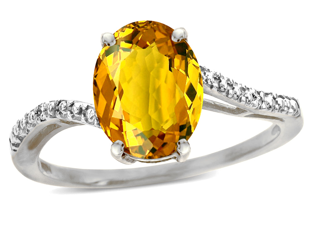 Tommaso Design Oval 10x8mm Genuine Citrine Ring