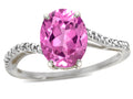 Tommaso Design Oval 10x8mm Created Pink Sapphire Ring