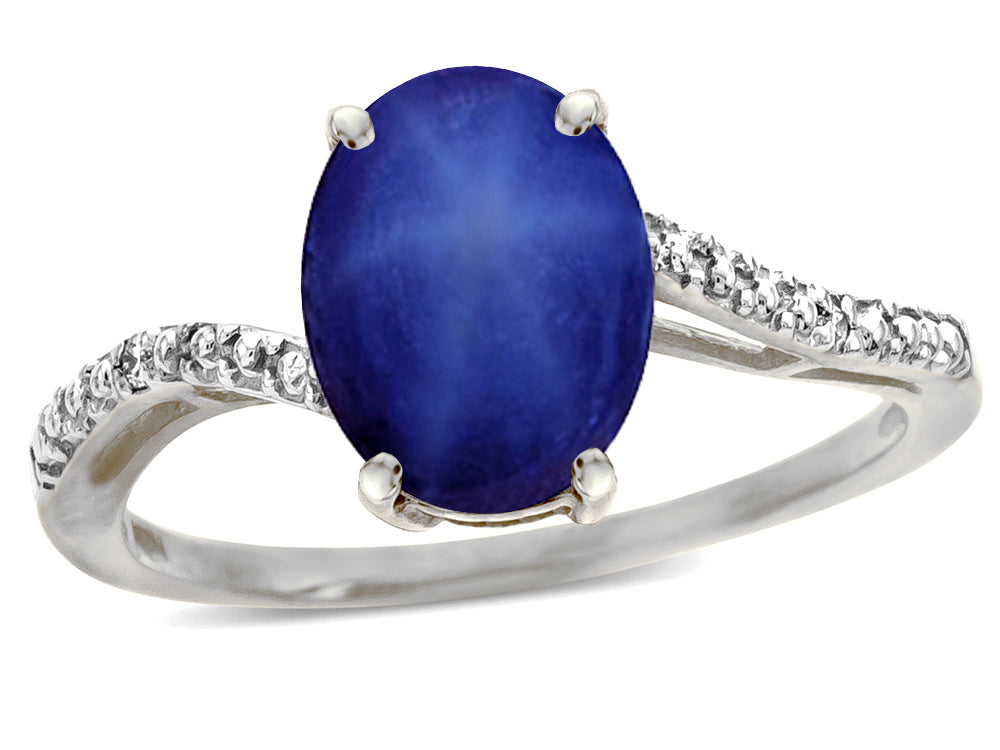 Tommaso Design Oval 10x8mm Created Star Sapphire Ring