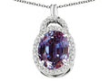 Tommaso Design Oval 10x8mm Simulated Alexandrite Pendant Necklace